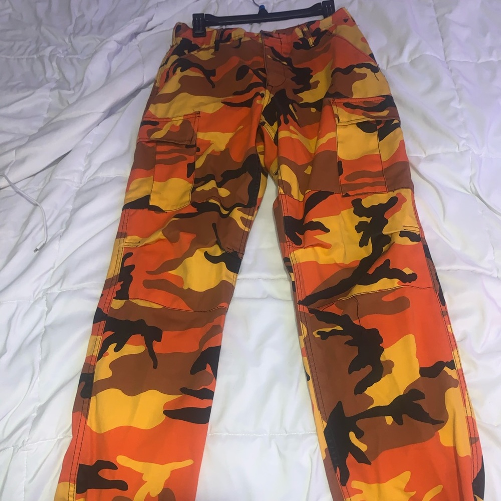 Orange Tactical Camp Cargo Pants